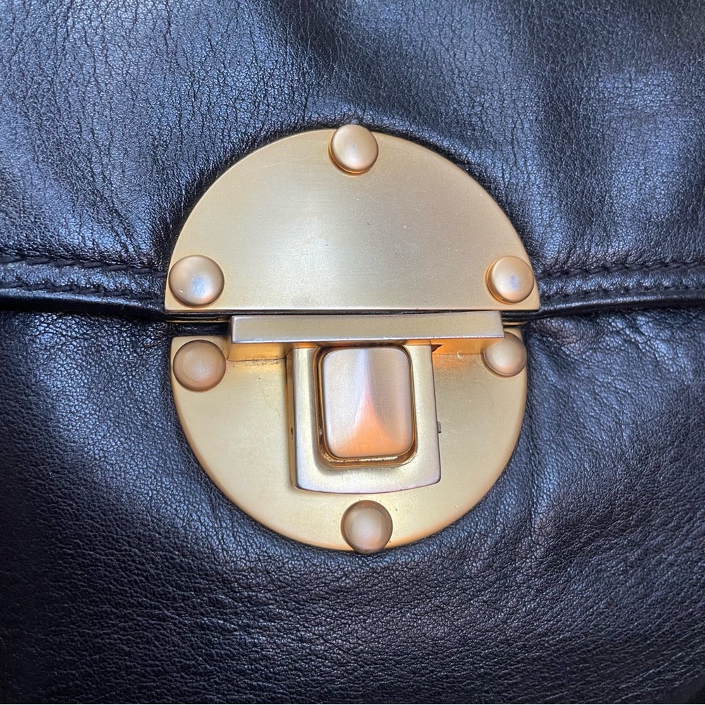 Donna Karan Black Crossbody Bag with Gold Accents - Picture 10 of 11